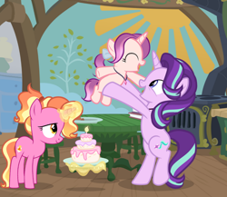 Size: 750x651 | Tagged: safe, artist:lps604, starlight glimmer, oc, oc:violet sunrise, female, filly, filly luster dawn, foal, g4, horn, imported from derpibooru, indoors, luster dawn, luster dawn is starlight's and sunburst's daughter, mare, offspring, parent:starlight glimmer, parent:sunburst, parents:starburst, pony, teenager, unicorn, younger