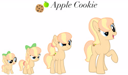 Size: 3243x1910 | Tagged: safe, artist:lps604, oc, oc:apple cookie, character name, earth pony, female, filly, foal, imported from derpibooru, mare, oc only, offspring, parent:applejack, parent:caramel, parents:carajack, pony, solo, teenager