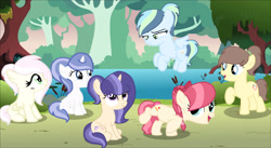 Size: 4096x2245 | Tagged: safe, artist:lps604, oc, oc:apple heart, oc:little harmony, oc:moonstone light, oc:nova sentry, oc:rainbow light, oc:strawberry shortcake, earth pony, earth pony oc, female, filly, foal, horn, hybrid, imported from derpibooru, interspecies offspring, lake, oc only, offspring, outdoors, parent:applejack, parent:caramel, parent:cheese sandwich, parent:discord, parent:fancypants, parent:flash sentry, parent:fluttershy, parent:pinkie pie, parent:rainbow dash, parent:rarity, parent:soarin', parent:twilight sparkle, parents:carajack, parents:cheesepie, parents:discoshy, parents:flashlight, parents:raripants, parents:soarindash, pegasus, pegasus oc, pony, unicorn, unicorn oc, water