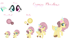 Size: 1280x700 | Tagged: safe, artist:lps604, oc, oc:gypsy meadow, baby, baby pony, female, filly, foal, hybrid, imported from derpibooru, interspecies offspring, mare, oc only, offspring, parent:discord, parent:fluttershy, parents:discoshy, pegasus, pony, simple background, solo, teenager, transparent background