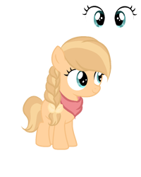 Size: 1004x1257 | Tagged: safe, artist:lps604, oc, oc:apple cherry, earth pony, female, filly, foal, imported from derpibooru, oc only, offspring, parent:applejack, parent:caramel, parents:carajack, pony, simple background, solo, transparent background