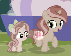 Size: 749x594 | Tagged: safe, artist:lps604, oc, oc:sugar symphony, oc:sweet harmony, female, filly, foal, horn, imported from derpibooru, oc only, offspring, parent:button mash, parent:sweetie belle, parents:sweetiemash, pony, siblings, sisters, unicorn
