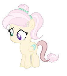 Size: 1414x1613 | Tagged: safe, artist:lps604, oc, oc:harmonious heart, female, filly, foal, hybrid, imported from derpibooru, interspecies offspring, oc only, offspring, parent:discord, parent:fluttershy, parents:discoshy, pegasus, pony, simple background, solo, transparent background
