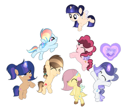 Size: 3549x2981 | Tagged: safe, artist:lps604, oc, oc:crystal, oc:gypsy meadow, oc:lunar moon sentry, oc:rainbow showers, oc:shimmer shield, oc:strawberry cream pie, oc:sweet apple, alicorn, earth pony, female, filly, foal, horn, hybrid, imported from derpibooru, interspecies offspring, oc only, offspring, parent:applejack, parent:caramel, parent:cheese sandwich, parent:discord, parent:fancypants, parent:flash sentry, parent:fluttershy, parent:pinkie pie, parent:rainbow dash, parent:rarity, parent:soarin', parent:twilight sparkle, parents:carajack, parents:cheesepie, parents:discoshy, parents:flashlight, parents:raripants, parents:soarindash, pegasus, pony, simple background, transparent background, unicorn