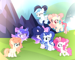Size: 4096x3273 | Tagged: safe, artist:lps604, oc, alicorn, alicorn oc, earth pony, earth pony oc, female, filly, foal, horn, hybrid, hybrid oc, imported from derpibooru, interspecies offspring, oc only, offspring, outdoors, parent:applejack, parent:caramel, parent:cheese sandwich, parent:discord, parent:fancypants, parent:flash sentry, parent:fluttershy, parent:pinkie pie, parent:rainbow dash, parent:rarity, parent:soarin', parent:twilight sparkle, parents:carajack, parents:cheesepie, parents:discoshy, parents:flashlight, parents:raripants, parents:soarindash, pegasus, pegasus oc, pony, unicorn, unicorn oc, wings