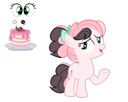 Size: 1593x1271 | Tagged: safe, artist:lps604, oc, oc:raspberry creme, earth pony, earth pony oc, female, filly, foal, imported from derpibooru, oc only, offspring, parent:cheese sandwich, parent:pinkie pie, parents:cheesepie, pony, simple background, solo, transparent background