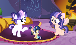 Size: 4669x2743 | Tagged: safe, artist:lps604, oc, oc:aquarius sentry, oc:crystalline, oc:dream delight sparkle, baby, baby pony, diaper, female, filly, foal, horn, imported from derpibooru, indoors, oc only, offspring, parent:flash sentry, parent:twilight sparkle, parents:flashlight, pegasus, pegasus oc, pony, siblings, sisters, unicorn, unicorn oc