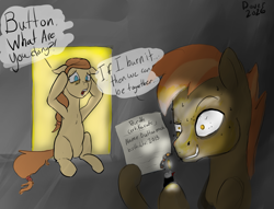 Size: 1461x1117 | Tagged: safe, artist:bigboydover, button mash, oc, oc:cream heart, birth certificate, canon x oc, colt, dialogue, duo, duo male and female, earth pony, eyebrows, female, foal, g4, grin, implied buttoncest, implied incest, imported from derpibooru, incest, lighter, male, mare, mother and child, mother and son, no pupils, pinpoint eyes, pony, raised eyebrow, sad, ship:buttoncest, shipping, shitposting, smiling, straight