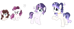 Size: 4096x1609 | Tagged: safe, artist:lps604, oc, alicorn, earth pony, female, filly, foal, horn, imported from derpibooru, mare, oc only, offspring, parent:cheese sandwich, parent:flash sentry, parent:pinkie pie, parent:starlight glimmer, parent:sunburst, parent:twilight sparkle, parents:cheesepie, parents:flashlight, parents:starburst, pony, simple background, transparent background, unicorn