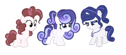 Size: 2035x889 | Tagged: safe, artist:lps604, oc, earth pony, female, filly, foal, horn, imported from derpibooru, oc only, offspring, parent:cheese sandwich, parent:fancypants, parent:pinkie pie, parent:princess cadance, parent:rarity, parent:shining armor, parents:cheesepie, parents:raripants, parents:shiningcadance, pegasus, pony, simple background, transparent background, unicorn