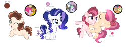 Size: 4096x1548 | Tagged: safe, artist:lps604, apple bloom, pinkie pie, rarity, oc, cheese sandwich, colt, earth pony, fancypants, female, filly, foal, g4, horn, imported from derpibooru, male, mare, offspring, parent:apple bloom, parent:cheese sandwich, parent:fancypants, parent:pinkie pie, parent:rarity, parent:tender taps, parents:cheesepie, parents:raripants, parents:tenderbloom, pony, simple background, stallion, tender taps, text, transparent background, unicorn
