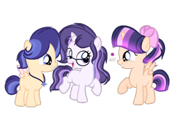 Size: 1218x853 | Tagged: safe, artist:lps604, oc, female, filly, foal, horn, imported from derpibooru, oc only, offspring, parent:flash sentry, parent:twilight sparkle, parents:flashlight, pegasus, pony, siblings, simple background, sisters, transparent background, trio, unicorn