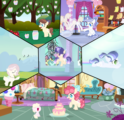 Size: 5714x5535 | Tagged: safe, artist:lps604, oc, oc:apple heart, oc:candy cake, oc:little harmony, oc:moonstone light, oc:nova sentry, oc:rainbow light, oc:strawberry shortcake, baby, baby pony, earth pony, earth pony oc, female, filly, foal, horn, hybrid, imported from derpibooru, indoors, interspecies offspring, oc only, offspring, outdoors, parent:applejack, parent:caramel, parent:cheese sandwich, parent:discord, parent:fancypants, parent:flash sentry, parent:fluttershy, parent:pinkie pie, parent:rainbow dash, parent:rarity, parent:soarin', parent:twilight sparkle, parents:carajack, parents:cheesepie, parents:discoshy, parents:flashlight, parents:raripants, parents:soarindash, pegasus, pegasus oc, pony, unicorn, unicorn oc