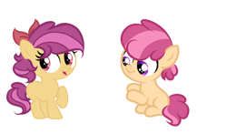 Size: 749x441 | Tagged: safe, artist:lps604, oc, oc:apple shine, oc:berry crisp, colt, earth pony, female, filly, foal, imported from derpibooru, male, oc only, offspring, parent:apple bloom, parent:tender taps, parents:tenderbloom, pony, siblings, simple background, transparent background, twins