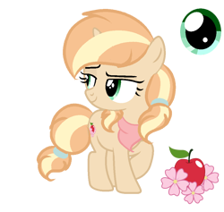 Size: 977x926 | Tagged: safe, artist:lps604, oc, oc:apple flower, female, filly, foal, horn, imported from derpibooru, oc only, offspring, parent:applejack, parent:trenderhoof, parents:trenderjack, pony, simple background, solo, transparent background, unicorn