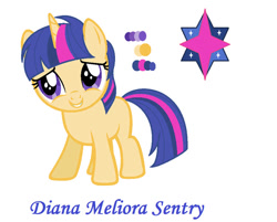 Size: 750x603 | Tagged: safe, artist:gleamerheartmc, oc, oc:diana meliora sentry, female, filly, foal, horn, imported from derpibooru, offspring, parent:flash sentry, parent:twilight sparkle, parents:flashlight, pony, unicorn