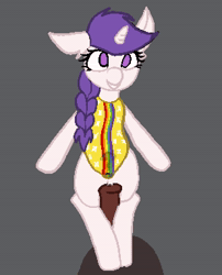 Size: 618x760 | Tagged: explicit, artist:xantus, oc, oc:snowie aura, age difference, alternate version, animated, clothes, cum, cum on body, cum on clothes, cum version, derpibooru exclusive, duo, duo male and female, eyes closed, eyes open, facial, female, filly, foal, foalcon, frame by frame, genitals, gray background, horn, horsecock, imported from derpibooru, intercrural sex, male, nudity, oc only, offscreen character, offscreen male, penis, pixel-crisp art, pony, precum, sex, simple background, smiling, solo focus, sound, stallion, stallion on filly, straight, swimsuit, unicorn, webm, wet