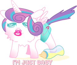 Size: 1253x1070 | Tagged: safe, artist:zenco, princess flurry heart, baby, baby bottle, baby pony, cute, diaper, digital art, flurrybetes, foal, g4, imported from derpibooru, pony