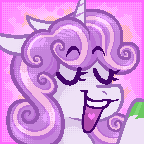 Size: 144x144 | Tagged: safe, artist:dapperlilarts, sweetie belle, bust, digital art, eyebrows, eyebrows visible through hair, eyes closed, female, filly, foal, g4, horn, imported from derpibooru, open mouth, open smile, pixel art, pony, smiling, solo, unicorn, unshorn fetlocks
