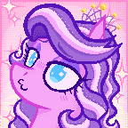 Size: 144x144 | Tagged: safe, artist:dapperlilarts, diamond tiara, bust, digital art, earth pony, female, filly, foal, g4, imported from derpibooru, lidded eyes, pixel art, pony, pursed lips, solo, sparkles
