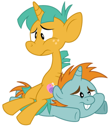 Size: 1650x1884 | Tagged: safe, artist:lnx1ynight16, colt, duo, duo male, flight to the finish, foal, g4, horn, imported from derpibooru, male, my little pony: friendship is magic, pony, simple background, snails, snips, transparent background, unicorn, vector