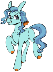 Size: 254x344 | Tagged: safe, artist:pelontrix, bow, earth pony, female, filly, foal, g4, hair bow, happy, imported from derpibooru, old art, petunia paleo, pony, simple background, solo, transparent background