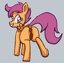 Size: 705x689 | Tagged: explicit, artist:xantus, scootaloo, anus, butt, crotchboobs, dark crotchboobs, dark genitals, derpibooru exclusive, dock, eyelashes, female, filly, foal, foalcon, g4, genitals, gray background, imported from derpibooru, looking back, nipples, no pupils, nudity, pegasus, pixel-crisp art, plot, ponut, pony, presenting, presenting butt, raised hoof, rear view, scootabutt, simple background, smiling, solo, solo female, spread wings, tail, tail aside, teats, vulva, wings