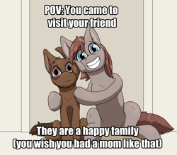 Size: 1600x1400 | Tagged: semi-grimdark, artist:cream cuddle, oc, abuse, black eye, bruised, colt, domestic abuse, duo, earth pony, female, foal, imported from derpibooru, male, mare, meme, mother and child, oc only, sad