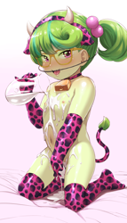 Size: 1287x2257 | Tagged: questionable, 1girl, animal ears, animal print, artist needed, bell, belly button, braces, breasts, buttplug, child, clothes, collar, cow ears, cow print, cow tail, cowbell, delicious flat chest, equestria girls, fake tail, female, gloves, i can't believe it's not born-to-die, imported from twibooru, lolicon, looking at you, milk, milk bottle, neck bell, nipples, nudity, open mouth, pouring, print gloves, print thighhighs, prompter needed, sex toy, solo, stella sprinkles, thighhighs, underage, young, younger