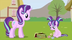 Size: 1280x720 | Tagged: safe, artist:agrol, editor:agrol, starlight glimmer, 2016, female, filly, foal, g4, horn, imported from derpibooru, mare, nostalgia, pony, self paradox, self ponidox, unicorn, you must remember, youtube, youtube link, youtube thumbnail