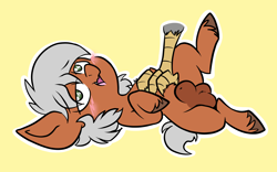 Size: 2482x1547 | Tagged: explicit, artist:steelsoul, oc, oc:sun crush, balls, bellyrubs, blushing, casual nudity, colt, foal, foalcon, genitals, green eyes, griffon, imported from derpibooru, male, nudity, open mouth, orange coat, sheath, sitting, white mane