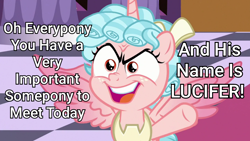 Size: 1280x720 | Tagged: safe, alfred the loaned b12 (fan character), alicorn, alicornified, banned from derpibooru, cozy glow, cozycorn, disgrace of the lner (fan video), edit, edited screencap, evil, evil grin, female, filly, foal, g4, grin, implied applejack, implied fluttershy, implied pinkie pie, implied rainbow dash, implied rarity, implied spike, implied twilight sparkle, imported from twibooru, my little pony, nwr origins (fan series), pony, race swap, reference, reference to another series, screencap, smiling, solo, text, the ending of the end, thomas and friends, thomas the tank engine