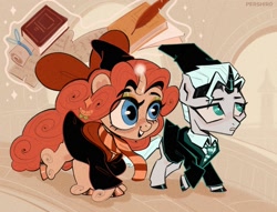 Size: 1905x1455 | Tagged: safe, artist:pershiro_art, duo, duo female, female, foal, hogwarts legacy, horn, imported from derpibooru, mare, ponified, pony, unicorn, unshorn fetlocks