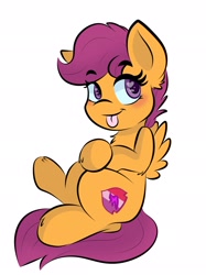 Size: 1535x2048 | Tagged: safe, artist:doodle-hooves, scootaloo, :p, alternate character, alternate version, cute, cutealoo, eyebrows, eyebrows visible through hair, female, filly, foal, g4, imported from derpibooru, pegasus, pony, simple background, solo, tongue out, white background