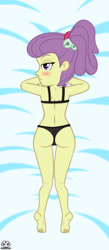 Size: 524x1200 | Tagged: suggestive, artist:theminus, bra, clothes, equestria girls, female, imported from twibooru, lily pad (equestria girls), lilybutt, lingerie, lolicon, panties, thong, underage, underwear