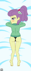 Size: 524x1200 | Tagged: suggestive, artist:theminus, ass, butt, clothes, equestria girls, feet, female, g4, imported from twibooru, lily pad (equestria girls), lilybutt, lingerie, lolicon, panties, thong, underage, underwear