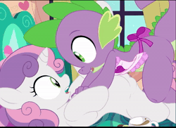 Size: 1080x794 | Tagged: explicit, artist:sfan, artist:tricksta, spike, sweetie belle, animated, apron, banned from derpibooru, bed, biting, blushing, clitoris, clothes, creampie, cum, cum on penis, cup, dragon, eyelashes, female, filly, foal, foalcon, food, green eyes, gritted teeth, heart, imported from twibooru, interspecies, kissing, looking at each other, looking at someone, male, moaning, moaning in pleasure, music, nudity, open mouth, penetration, penis, pony, raised leg, sex, shipping, spikebelle, straight, tea, teacup, teeth, tongue bite, tongue out, underage, unicorn, vaginal, vaginal creampie, vulva, window