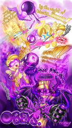 Size: 2326x4134 | Tagged: explicit, artist:qlop, anatomically correct, angel, angel pony, arrow, bar code, bat, bat pony, bat wings, bedroom eyes, black magic, blushing, body markings, breaking, chest fluff, clitoris, clothes, comic, corrupted, critical hit, critical miss, dark magic, dazed, determined, dialogue, digital art, dildo, duo, ear fluff, entranced, fallen angel, female, fetish, fight, filly, fire, floating, foal, foalcon, forked tongue, g4, gem, genitals, gloves, goo, halo, high res, horny, hypno eyes, implied princess celestia, imported from derpibooru, insertion, instant loss, kaa eyes, kuromaru, latex, latex fetish, latex gloves, latex socks, latex suit, liquid latex, magic, mind break, mind control, noi, nudity, onomatopoeia, open mouth, panic, panicking, pegasus, pony, rubber, rubber boots, rubber suit, sex toy, socks, spiral, spirals, succubat, succubus, succubus pony, sword, tongue out, vaginal insertion, vulva, weapon, wings