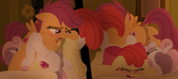 Size: 4500x2000 | Tagged: explicit, artist:dtcx97, apple bloom, scootaloo, sweetie belle, 69 position, anal orgasm, analingus, anatomically correct, anus, bed, bedroom eyes, bloom butt, blushing, butt, clitoris, cmc threesome, cunnilingus, cutie mark crusaders, dark genitals, dock, dripping, earth pony, eyes closed, female, females only, fff threesome, filly, filly on filly, foal, foalcon, g4, genitals, group sex, hips, hooves, horn, imported from derpibooru, indoors, lesbian, mane, nudity, on bed, open mouth, oral, orgasm, pegasus, plot, polyamory, ponut, pony, scootabutt, sex, sex on bed, ship:sweetiebloomaloo, shipping, spread wings, squirting, sweetie butt, tail, threesome, tongue out, tremble spikes, trembling, tribadism, trio, trio female, unicorn, vaginal orgasm, vaginal secretions, vaginal secretions dripping, vaginal secretions in mouth, vaginal secretions on face, vaginal secretions on hoof, vaginal secretions string, vaginal secretions trail, vulva, vulvar winking, wall of tags, wings