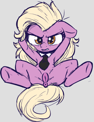 Size: 665x861 | Tagged: explicit, artist:permpony, anus, armpits, earth pony, female, foalcon, g4, genitals, grace manewitz, gray background, imported from derpibooru, nudity, pony, simple background, solo, solo female, spread legs, spreading, vulva, younger