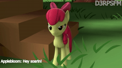Size: 1280x720 | Tagged: explicit, artist:d3rpsfm, apple bloom, 3d, age difference, animated, announcing ejaculation, anus, balls, balls deep, blowjob, creampie, cum, dialogue, earth pony, exhibitionism, female, filly, foal, foalcon, g4, genitals, horsecock, imported from derpibooru, licking, licking cock, male, no sound, nudity, oral, outdoor sex, outdoors, pegasus, penetration, penis, pony, public sex, sex, ship:soarinbloom, shipping, soarin', source filmmaker, stallion, stallion on filly, straight, subtitles, teaching, this will end in pregnancy, tongue out, vaginal, vaginal creampie, vulva, webm