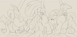 Size: 3840x1840 | Tagged: explicit, artist:dtcx97, apple bloom, babs seed, spike, anal, anatomically correct, anus, ass up, bondage, butt, clitoris, crotchboobs, dragon, earth pony, equal opportunity lewd, eyes closed, face down ass up, female, filly, foal, foalcon, g4, genitals, group, imminent penetration, imported from derpibooru, male, monochrome, nipples, nudity, penetration, penis, plot, ponut, pony, sex, sketch, tail, tail pull, teats, tentacle bondage, tentacle porn, tentacles, tentacles on female, tentacles on filly, tentacles on male, vulva, vulvar winking