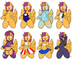 Size: 3000x2480 | Tagged: explicit, artist:bun_burst, scootaloo, clothes, female, filly, foal, foalcon, g4, genitals, imported from derpibooru, maid, mare, nudity, partial nudity, pegasus, semi-anthro, simple background, solo, solo female, vulva, white background