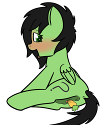 Size: 1675x1954 | Tagged: explicit, oc, oc:filly anon, anus, artist needed, blushing, butt, carrot, carrot insertion, clitoris, female, filly, foal, foalcon, food, g4, genitals, imported from derpibooru, insertion, lying down, masturbation, nudity, oc only, on side, pegasus, plot, pony, simple background, solo, solo female, this will end in yeast infection, transparent background, urethra, vaginal foodplay, vaginal insertion, vaginal secretions, vulva