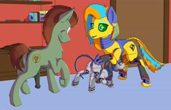 Size: 5918x3803 | Tagged: explicit, oc, oc:aegis, oc:dum1, oc:force feedback, anonymous artist, anus, artificial tongue, ass up, bookshelf, claws, clitoris, earth pony, erection, eyes on the prize, face down ass up, female, filly, foal, foalcon, genitals, horsecock, imported from derpibooru, incest, licking, licking cock, nudity, oc only, oral, penis, ponut, pony, presenting, presenting pussy, robot, robot pony, sex, tongue out, vaginal secretions, vulva, vulvar winking
