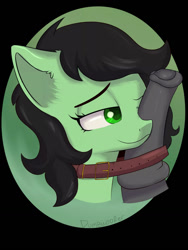 Size: 961x1280 | Tagged: explicit, artist:dumbwoofer, oc, oc:filly anon, bust, collar, collarjob, commission, earth pony, earth pony oc, female, female focus, female oc, filly, filly oc, foal, foalcon, genitals, horsecock, imported from derpibooru, male, nudity, oc only, one eye closed, penis, penis on face, pony, portrait, smiling, solo focus, straight