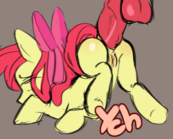 Size: 2760x2214 | Tagged: explicit, artist:19itsme87, apple bloom, age difference, anal, apple bloom's bow, ass up, balls, big macintosh, bow, brother and sister, brown background, commission, disembodied penis, earth pony, eyes closed, face down ass up, female, filly, foal, foalcon, g4, genitals, hair bow, horsecock, imported from derpibooru, incest, male, nudity, offscreen character, penetration, penis, pony, sex, siblings, simple background, stallion, stallion on filly, straight, vulva, your character here