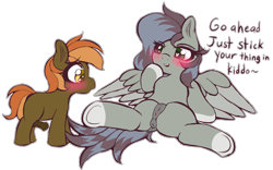 Size: 5224x3252 | Tagged: explicit, artist:frosthawkpone, button mash, oc, oc:eltonic vibrance, anus, blush lines, blushing, canon x oc, colt, dark genitals, duo, duo male and female, earth pony, eyes on the prize, female, foal, foalcon, g4, genitals, heart, heart eyes, horsecock, imminent sex, imported from derpibooru, lying down, male, mare, nudity, on back, pegasus, penis, ponut, pony, shipping, simple background, spread legs, spreading, straight, straight shota, text, transparent background, vulva, wingding eyes