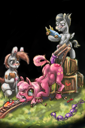 Size: 4000x6000 | Tagged: explicit, grimdark, artist:l, abuse, all the way through, anal beads, anal insertion, blushing, cheeribuse, cheerilee, cum, earth pony, female, foalcon, foaldom, forced, g4, genitals, imported from derpibooru, insertion, mare, nudity, outdoors, pegasus, penis, pipsqueak, pissing, pony, rape, rumble, sex, sex toy, urine