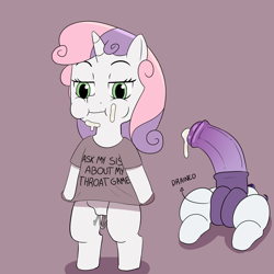 Size: 4000x4000 | Tagged: explicit, artist:nirstormlord, rarity, sweetie belle, belle sisters, big penis, bipedal, cheek bulge, clothes, cum, cum in mouth, facial, female, filly, flaccid, foal, foalcon, futa, futa rarity, g4, genitals, horn, horsecock, implied blowjob, implied futa on female, implied oral, implied sex, imported from derpibooru, impossibly large penis, incest, intersex, lesbian, nudity, penis, pony, raricest, ship:raribelle, shipping, shirt, siblings, sisters, t-shirt, unicorn, vaginal secretions, vulva